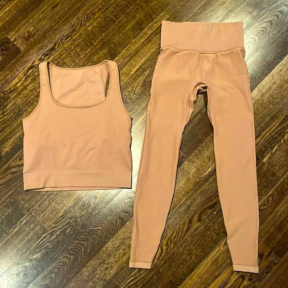 XS leggings M top Tan Matching set